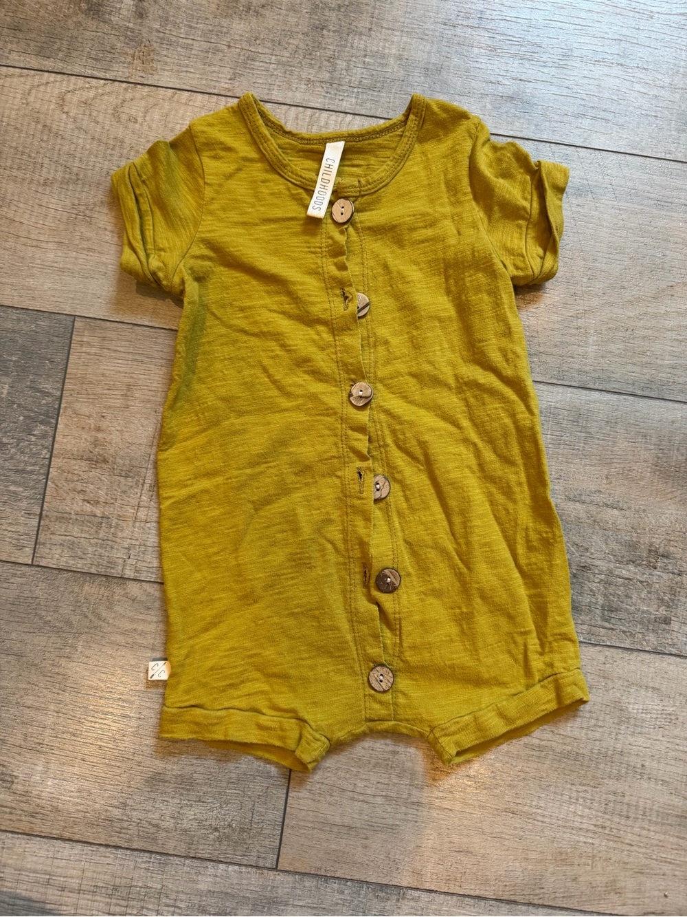 Childhoods Organic Button-Front One-Piece Romper - Mustard